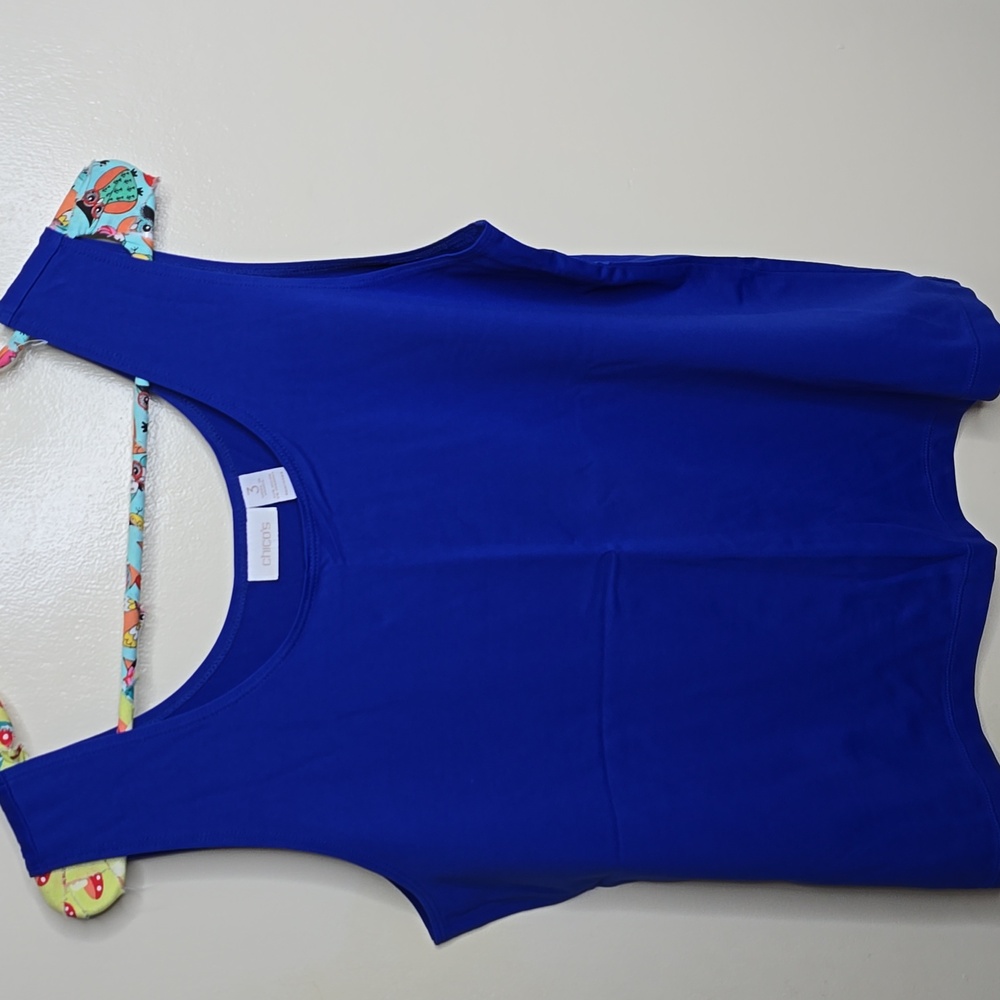 Chico's Royal Blue Stretch Sleeveless Tank Top / Shell Size 3 - Picture 1 of 8